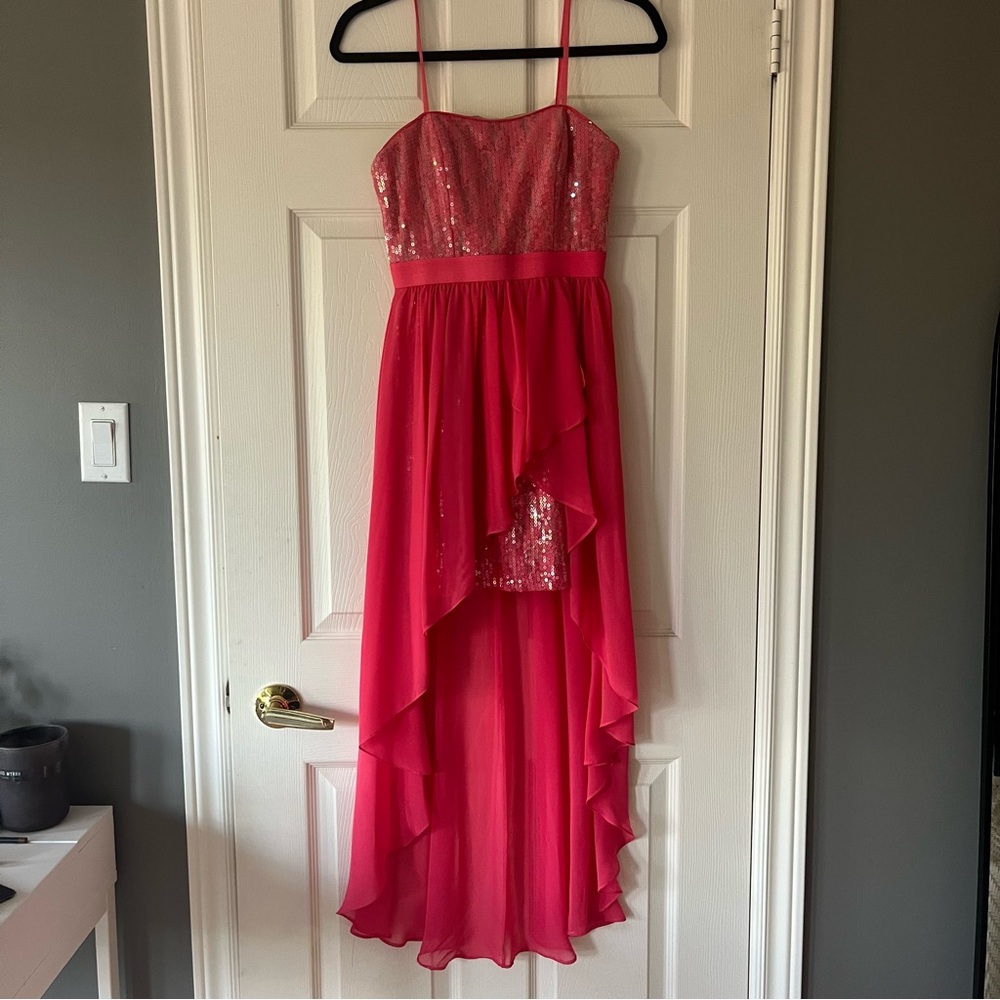 Pink Sparkly High Low Dress by Aiden great for Tweens